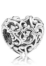 very nice silver regal heart Pandora baby charm